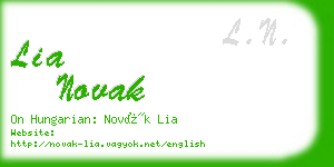 lia novak business card